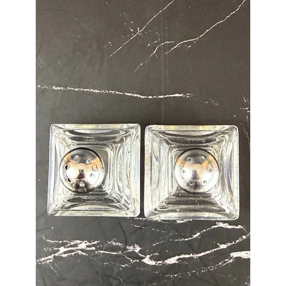 Vintage Irice Mini Crystal Salt & Pepper Shakers Art Deco 1.5